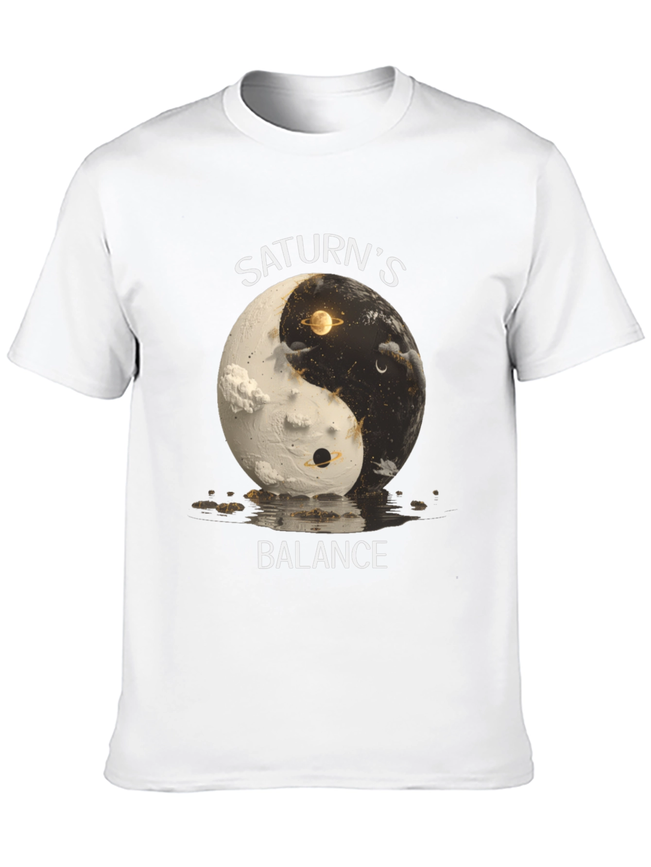 Saturns Balance Graphic T-Shirt - Yin Yang Design