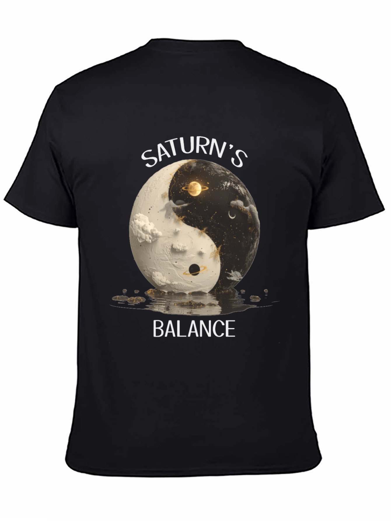 Saturns Balance Graphic T-Shirt - Yin Yang Design