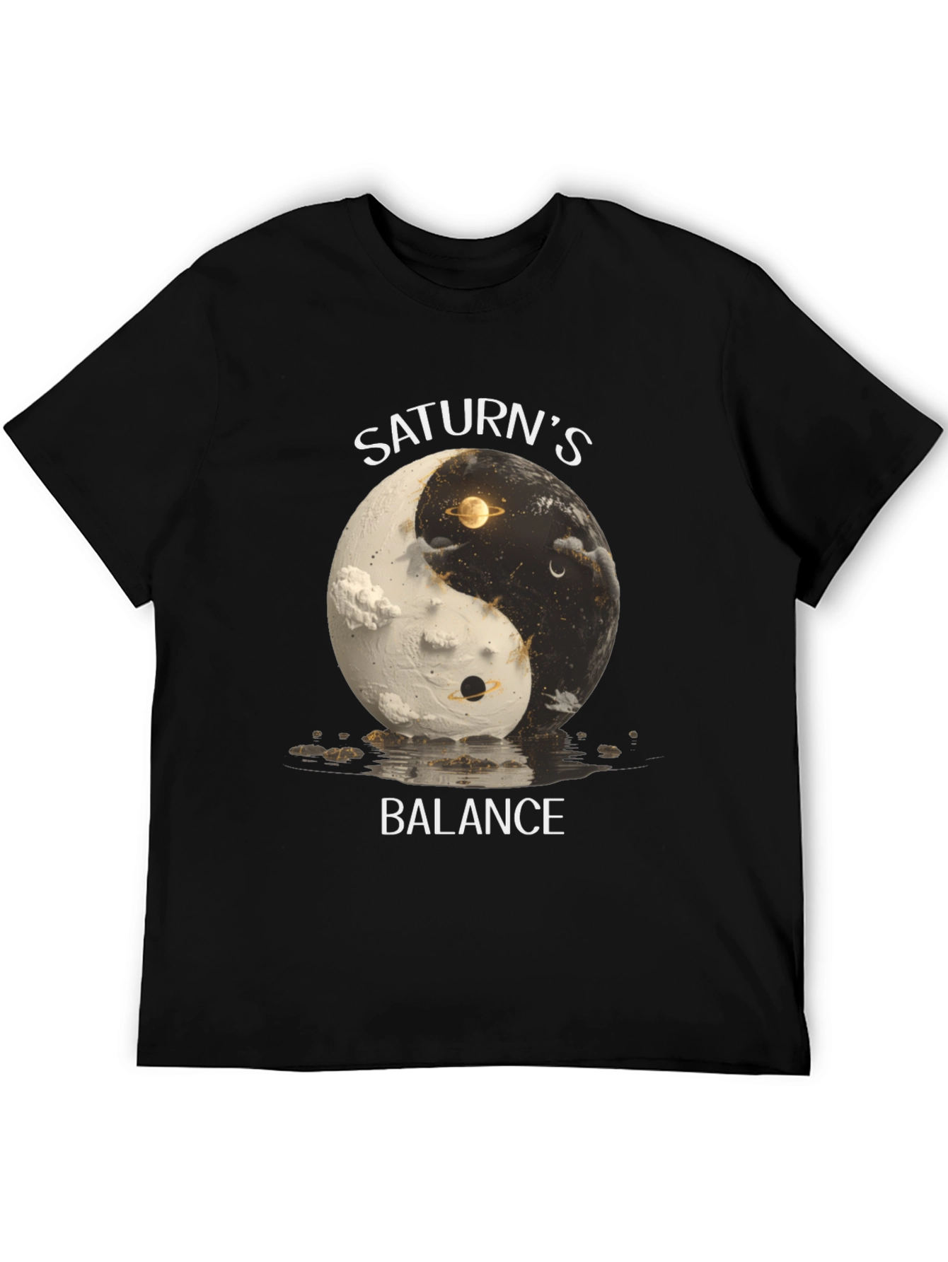 Saturns Balance Graphic T-Shirt - Yin Yang Design