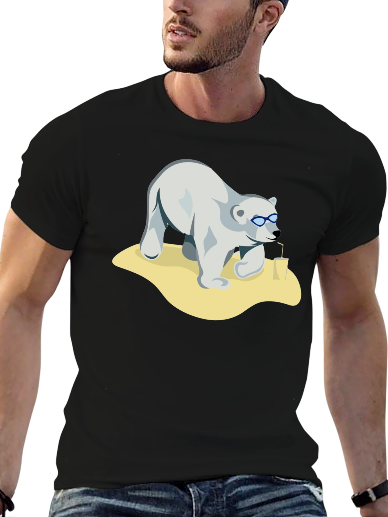 Cool Bear Tee - Black Cotton Graphic T-Shirt