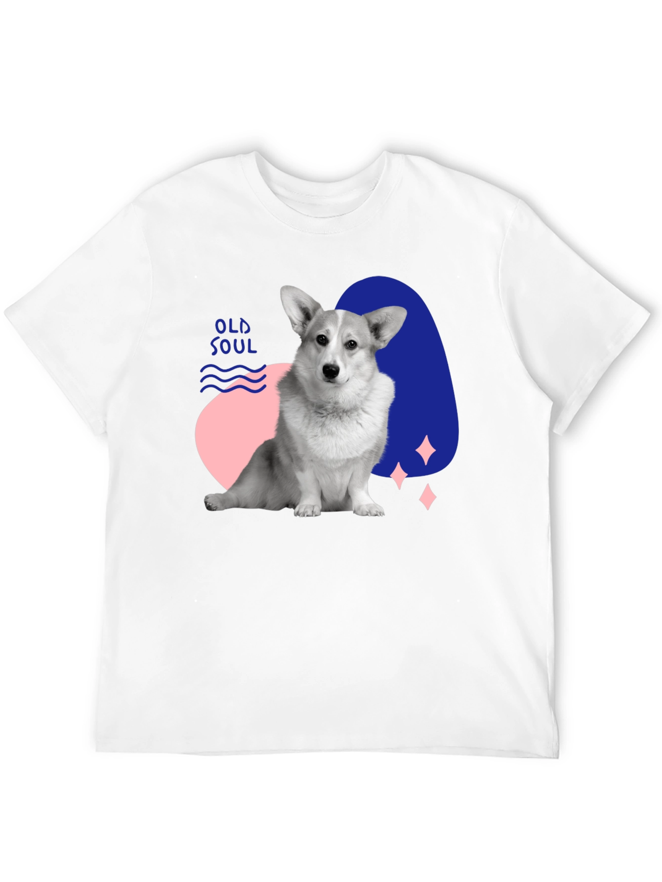Old Soul Corgi Graphic Tee - Black Casual Shirt