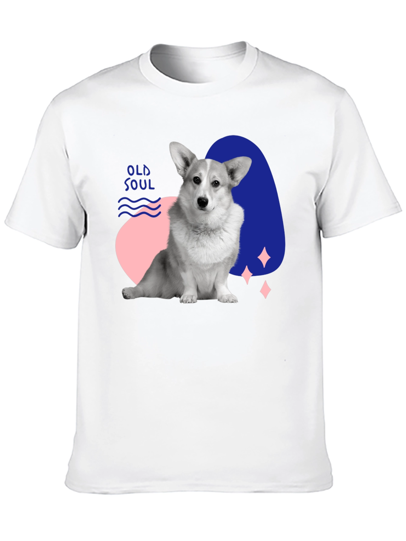 Old Soul Corgi Graphic Tee - Black Casual Shirt
