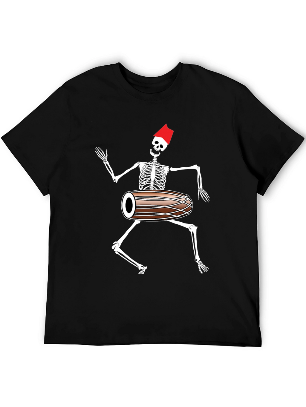 Skeleton Drummer Graphic T-Shirt