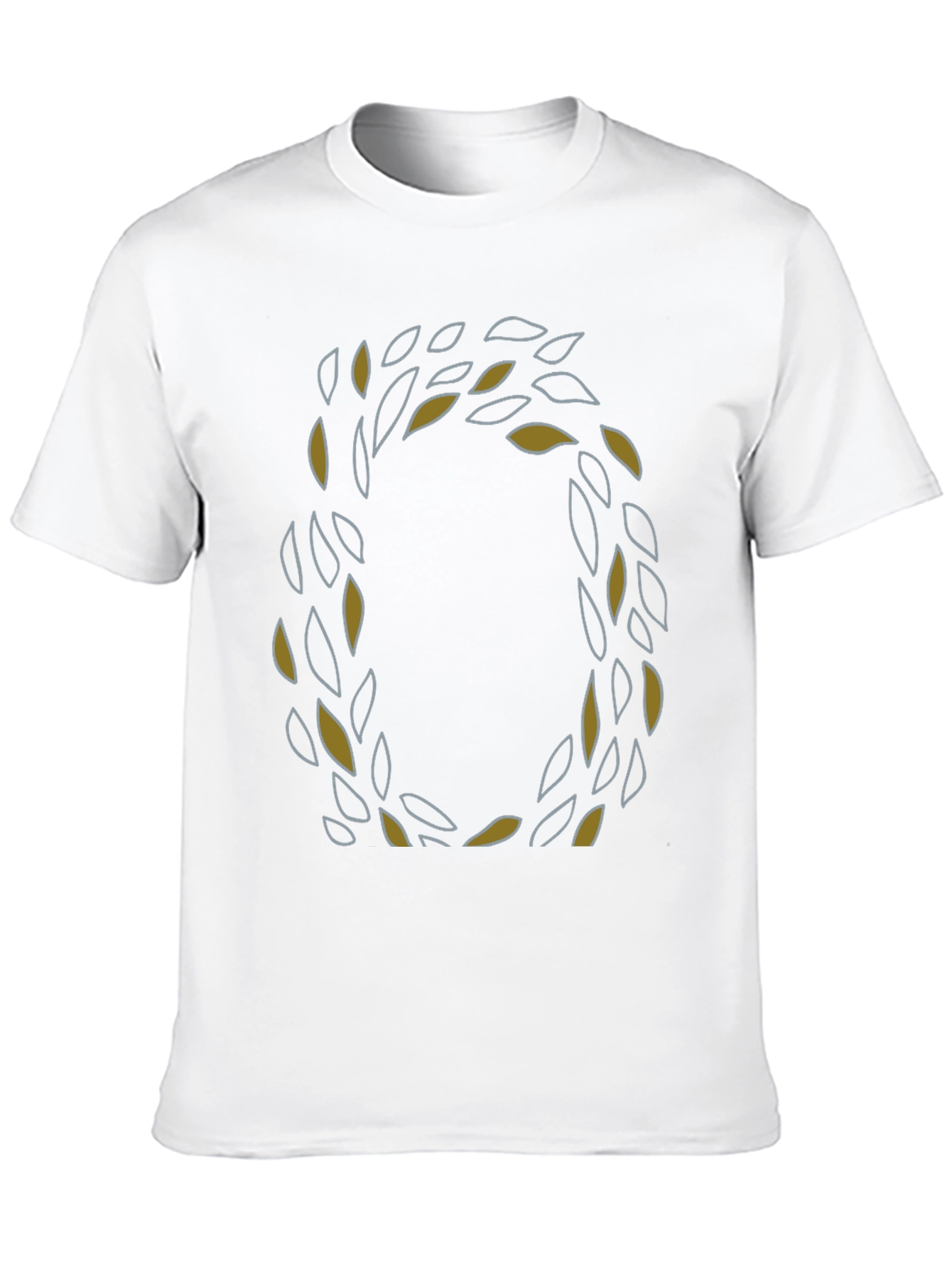 Leaf Wreath Graphic Tee - Stylish Mens Black T-Shirt