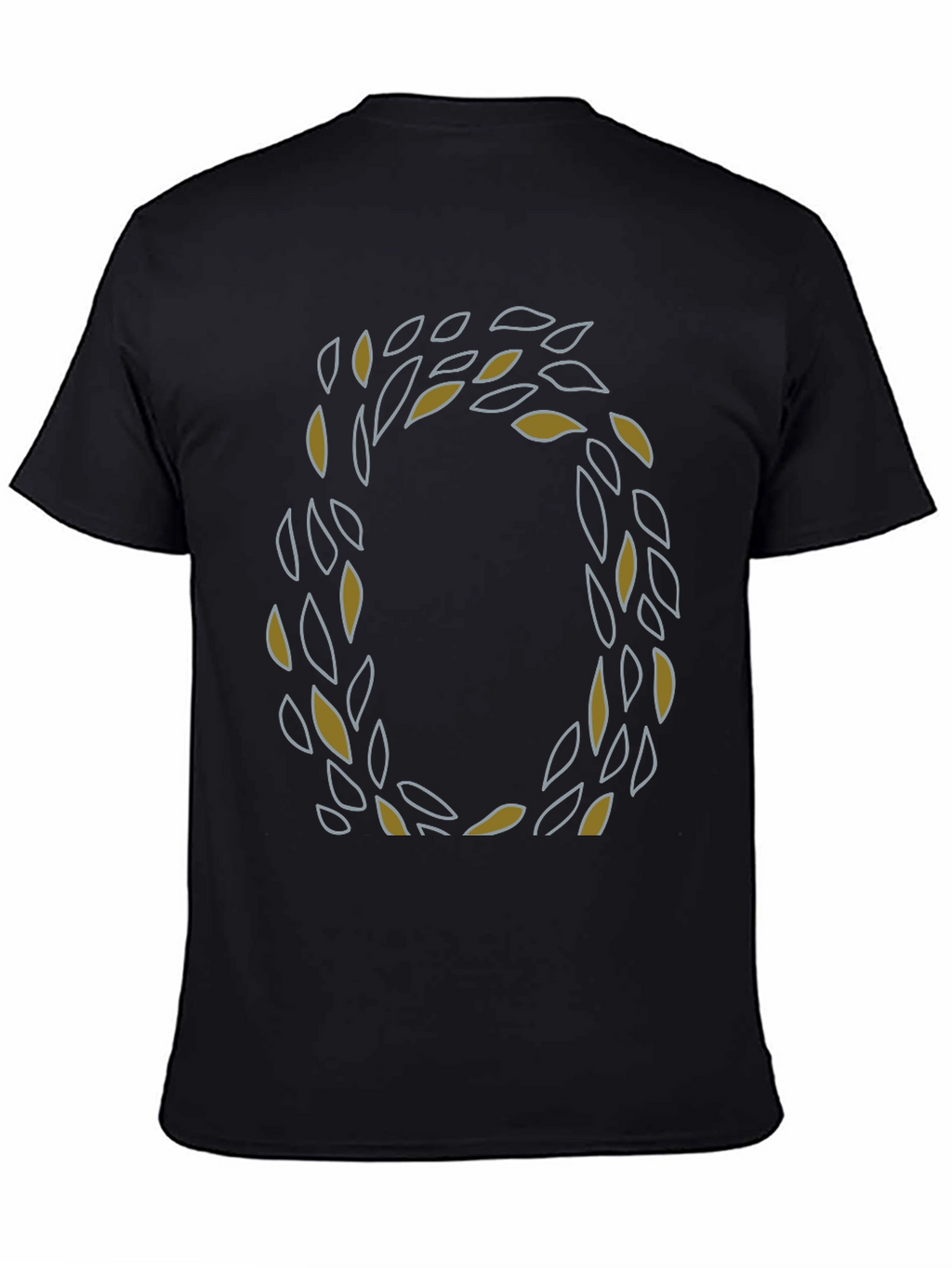 Leaf Wreath Graphic Tee - Stylish Mens Black T-Shirt