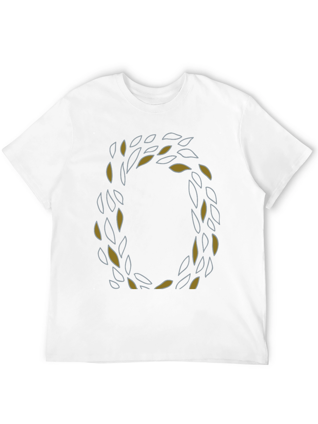 Leaf Wreath Graphic Tee - Stylish Mens Black T-Shirt