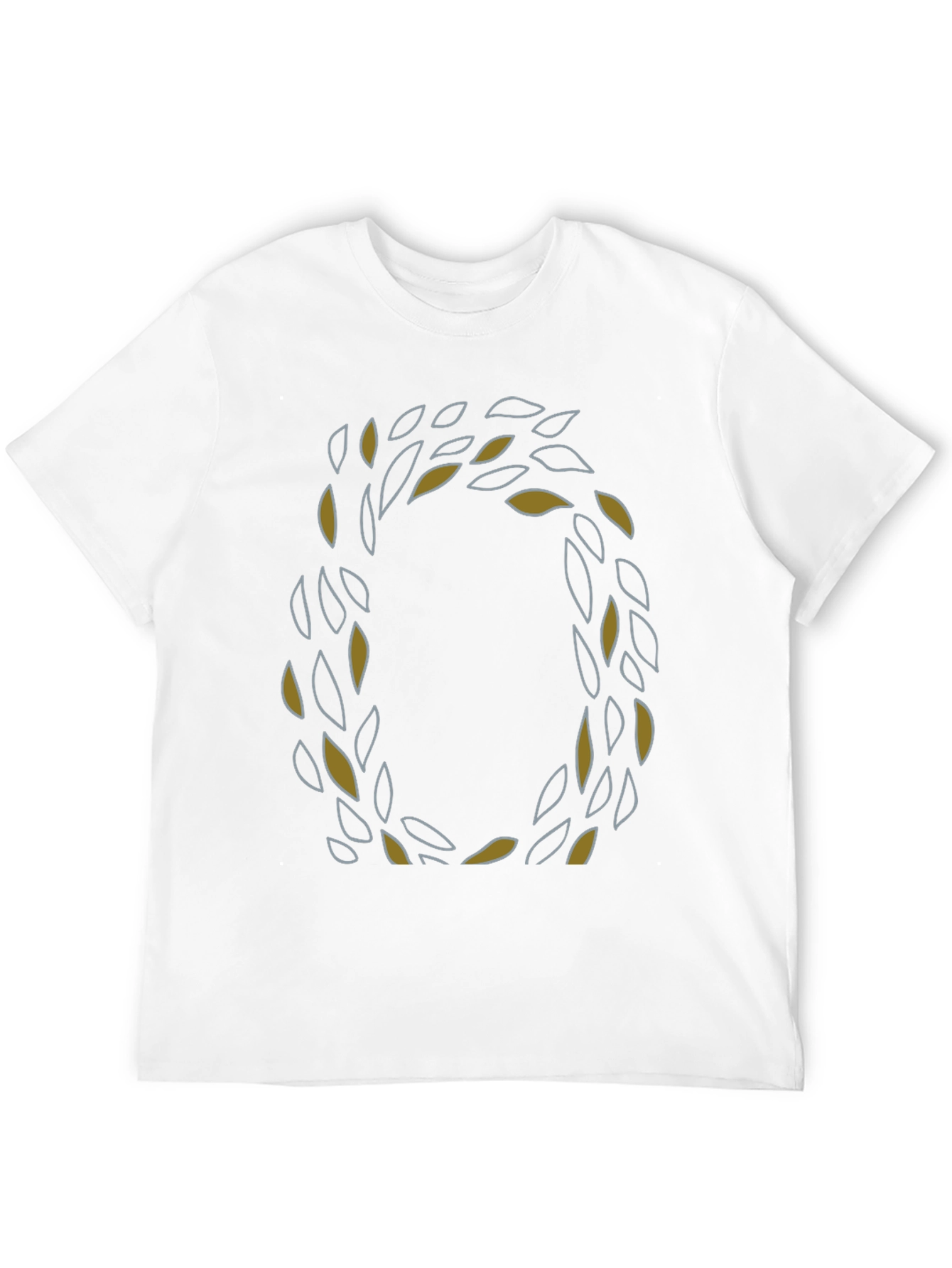 Leaf Wreath Graphic Tee - Stylish Mens Black T-Shirt