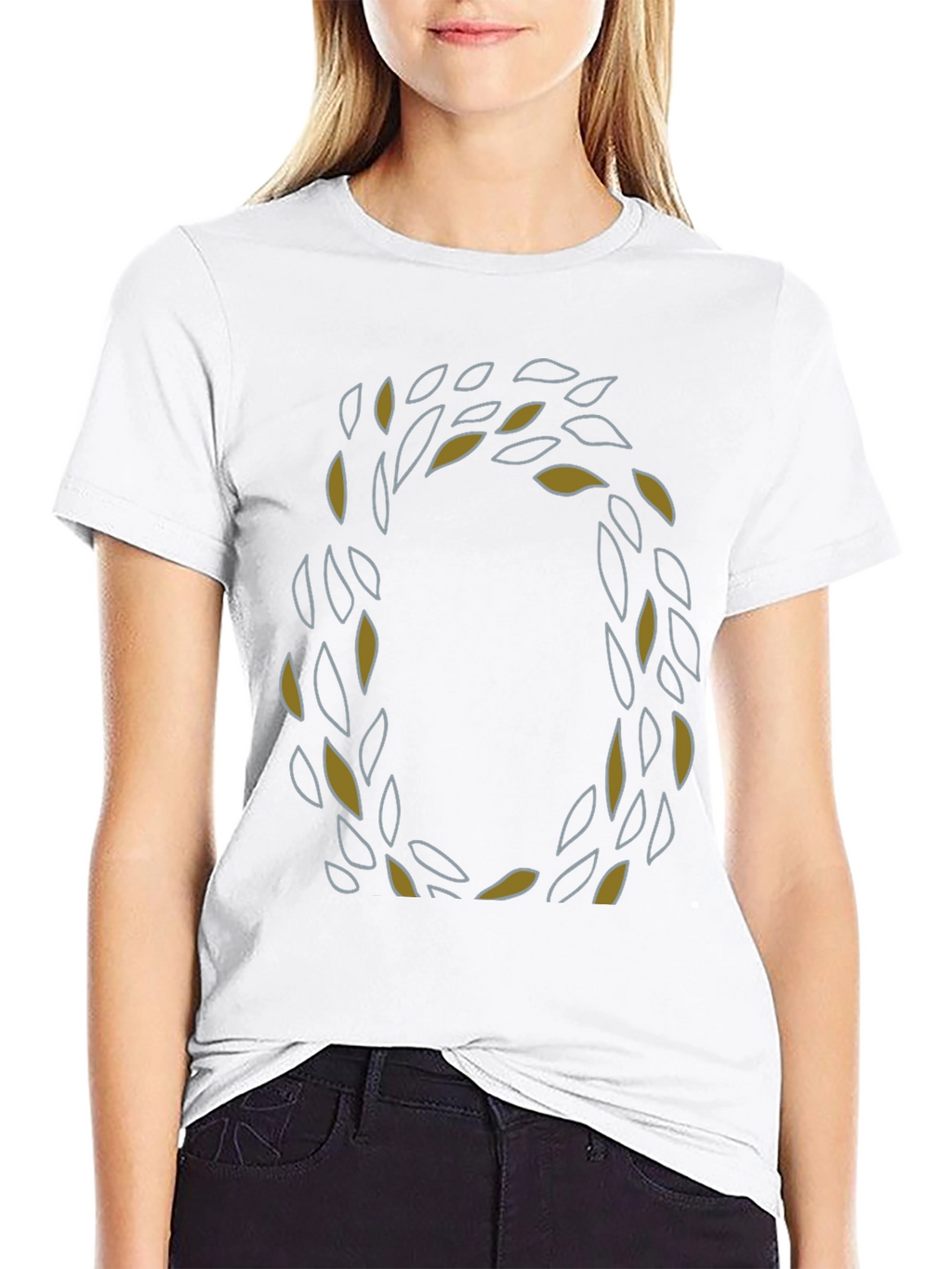 Leaf Wreath Graphic Tee - Stylish Mens Black T-Shirt