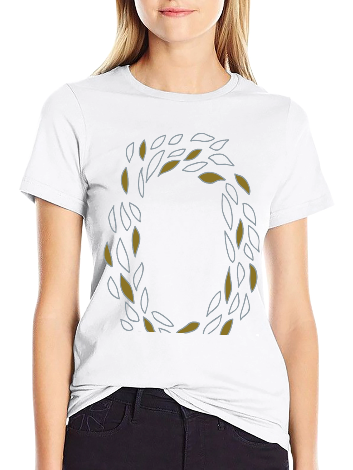 Leaf Wreath Graphic Tee - Stylish Mens Black T-Shirt