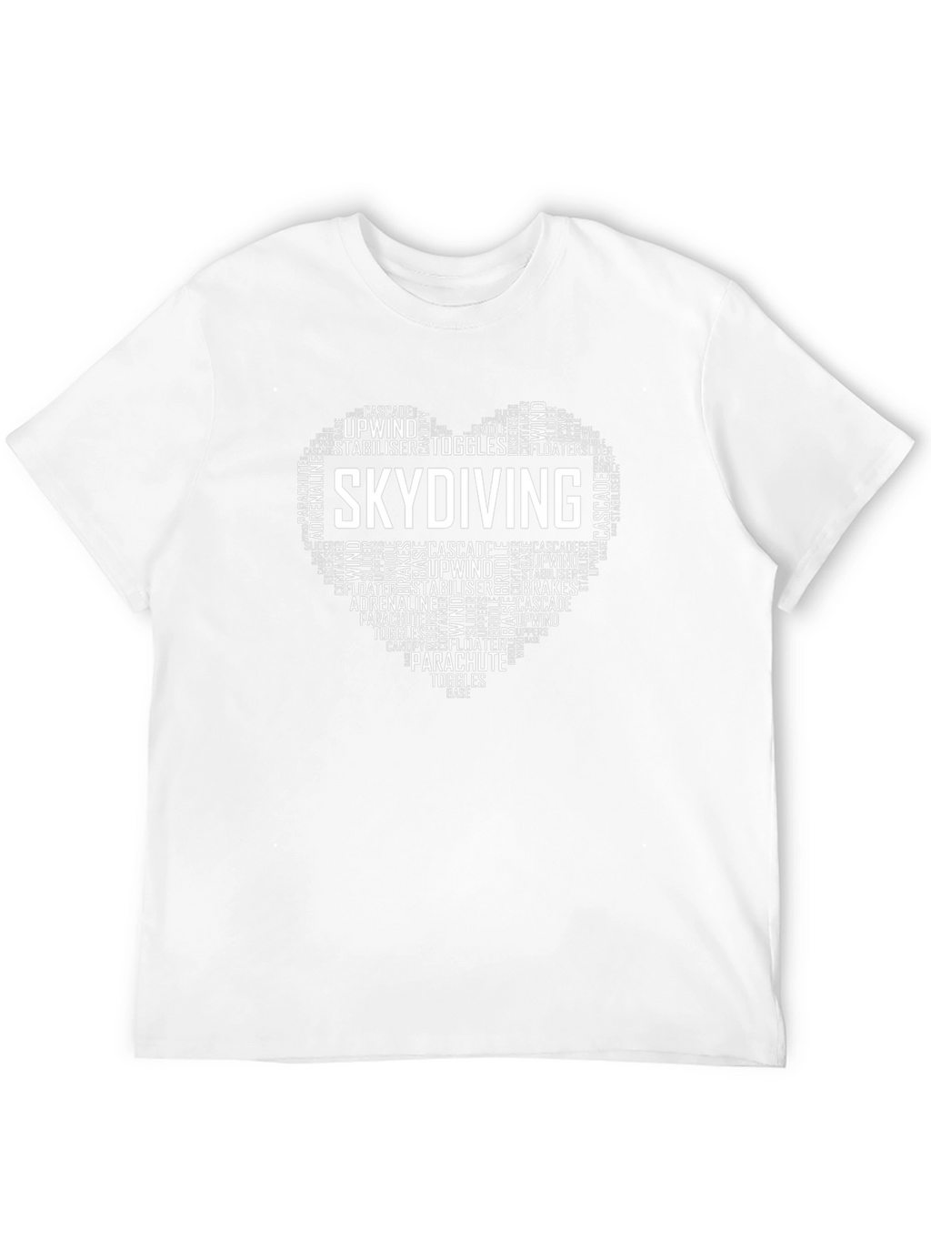 Skydiving Heart Word Art Graphic T-Shirt