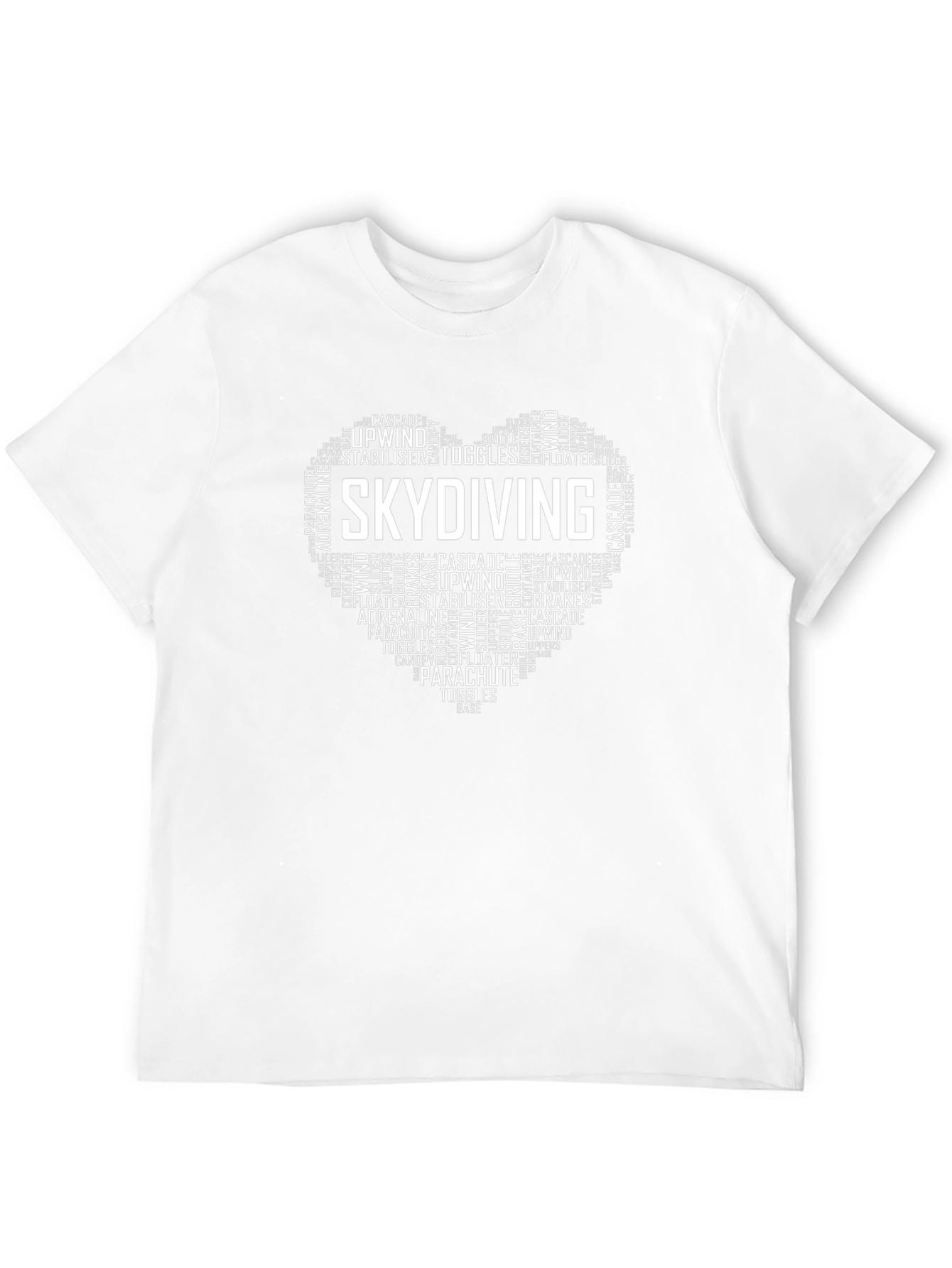 Skydiving Heart Word Art Graphic T-Shirt