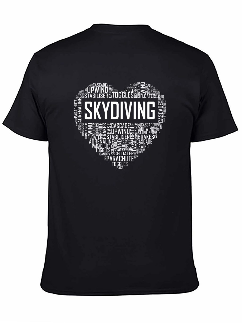 Skydiving Heart Word Art Graphic T-Shirt