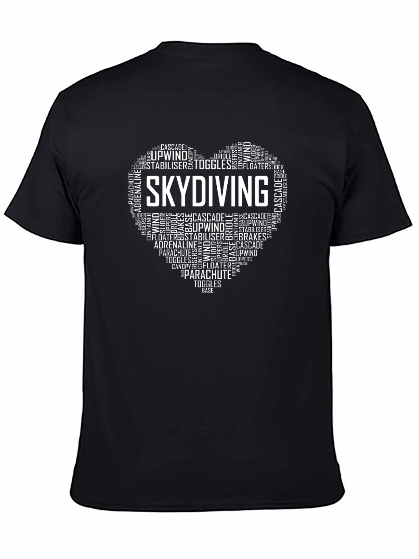 Skydiving Heart Word Art Graphic T-Shirt
