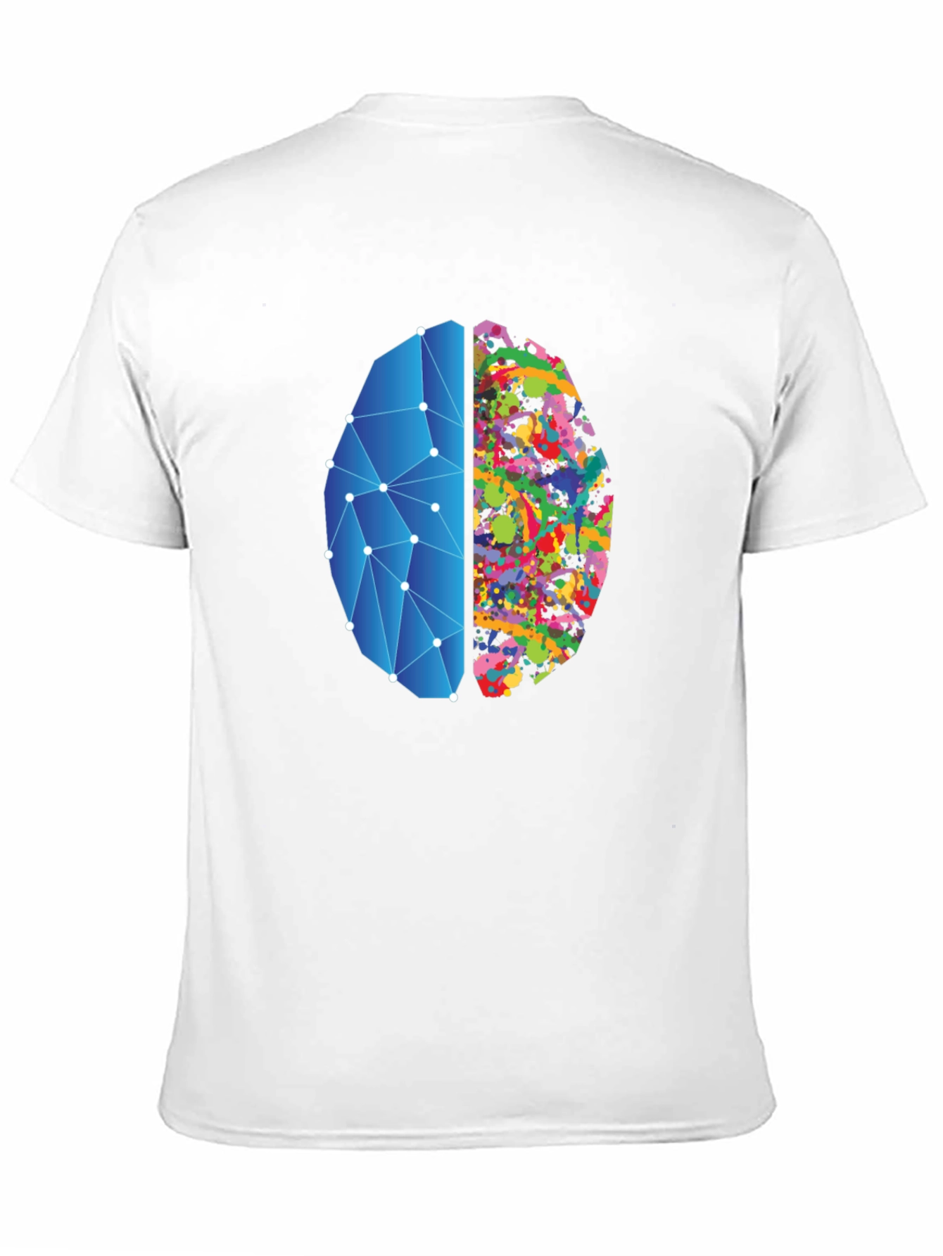 Brain Art Black T-Shirt - Left & Right Brain Design
