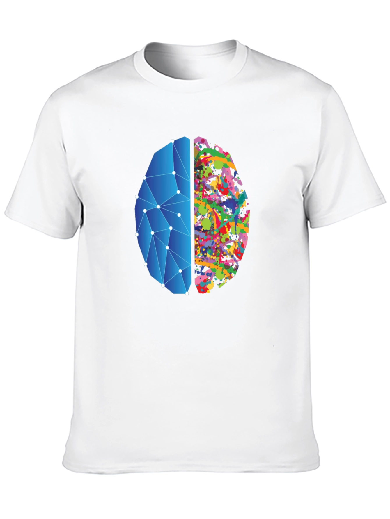 Brain Art Black T-Shirt - Left & Right Brain Design