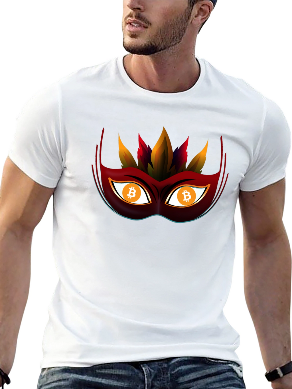 Bitcoin Mask Tee - Crypto Style Statement