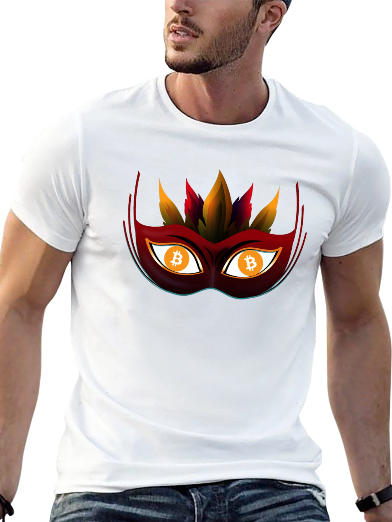 Bitcoin Mask Tee - Crypto Style Statement
