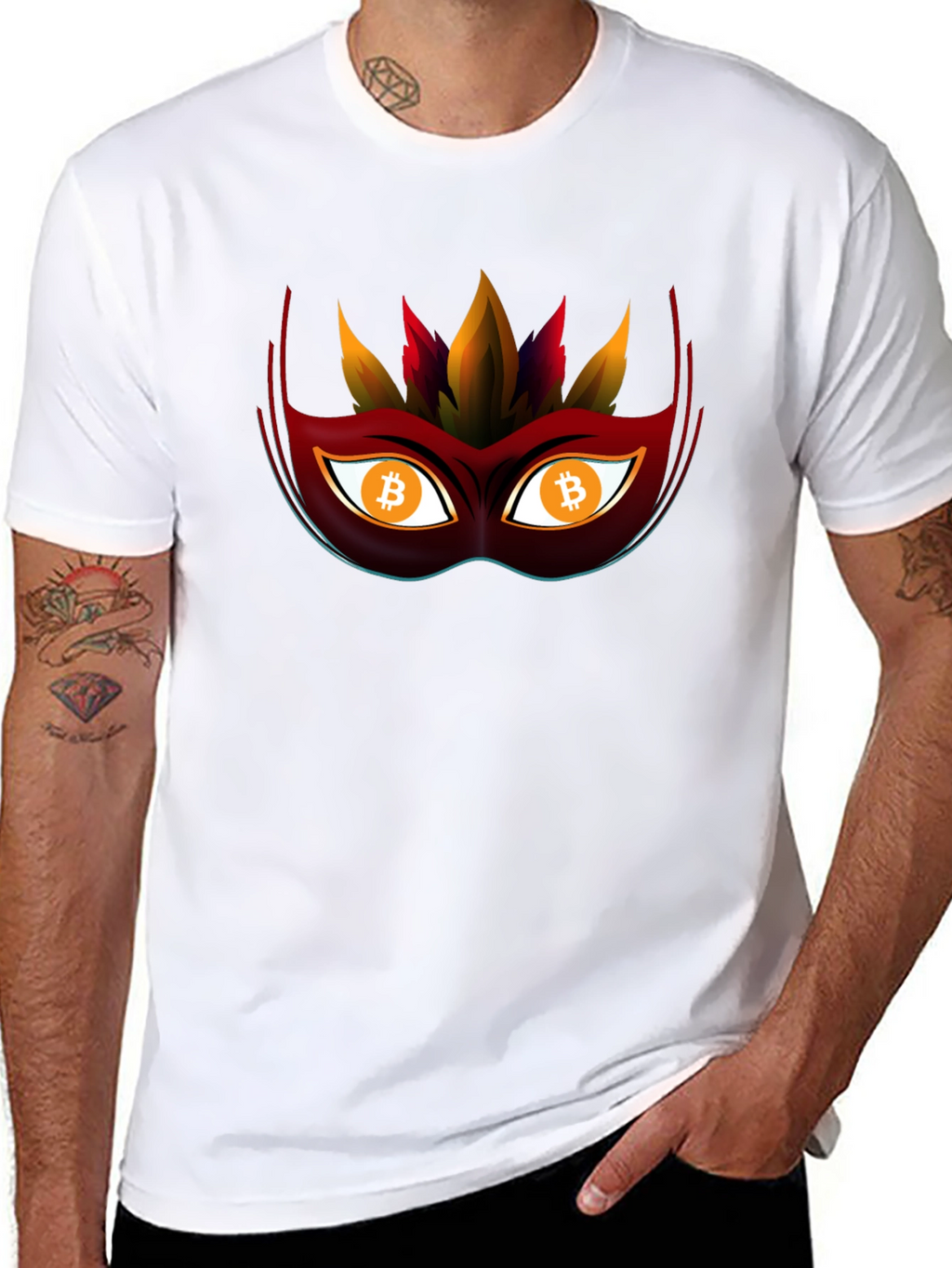 Bitcoin Mask Tee - Crypto Style Statement