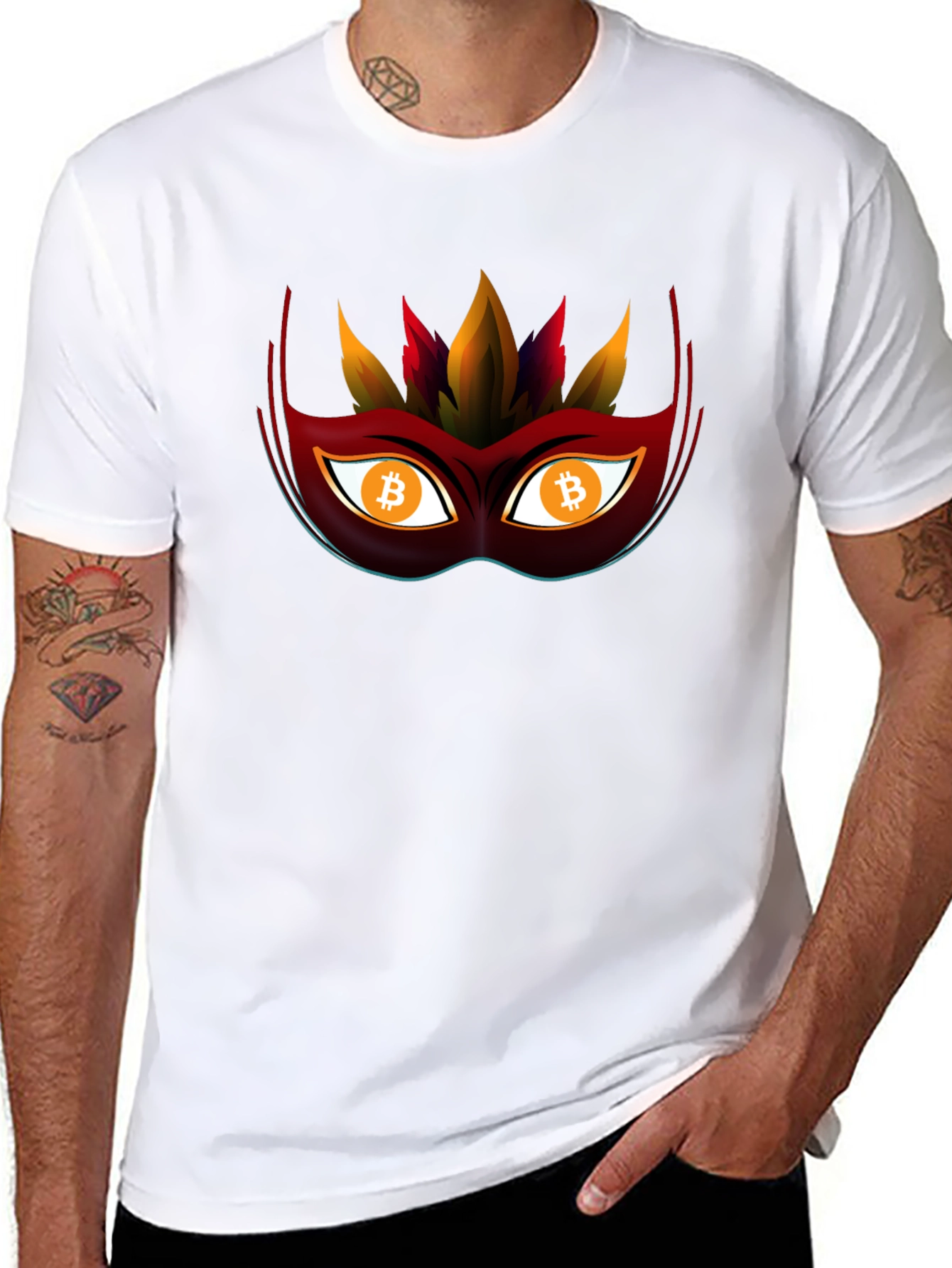 Bitcoin Mask Tee - Crypto Style Statement