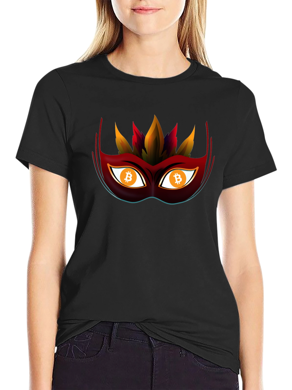 Bitcoin Mask Tee - Crypto Style Statement