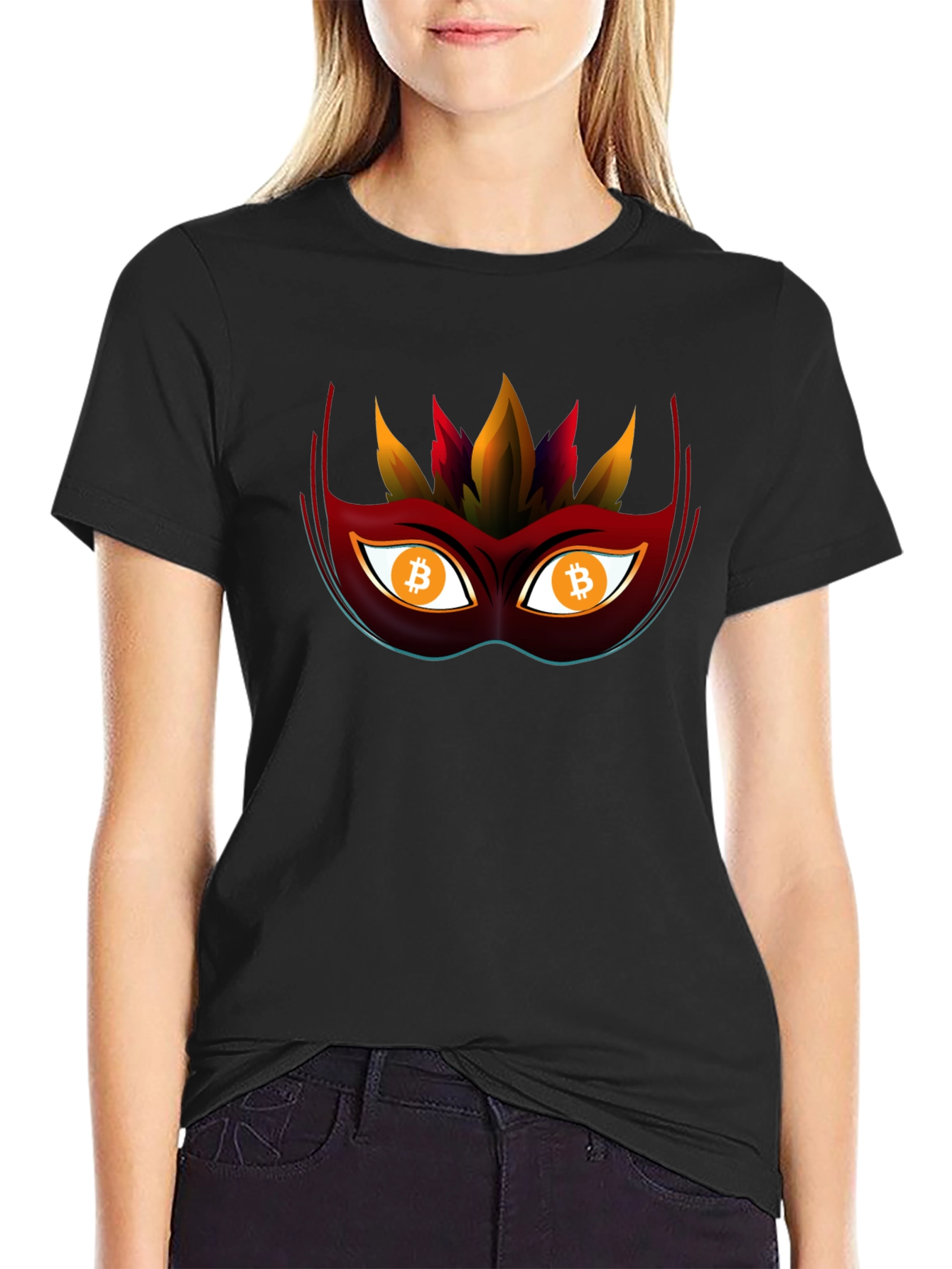 Bitcoin Mask Tee - Crypto Style Statement