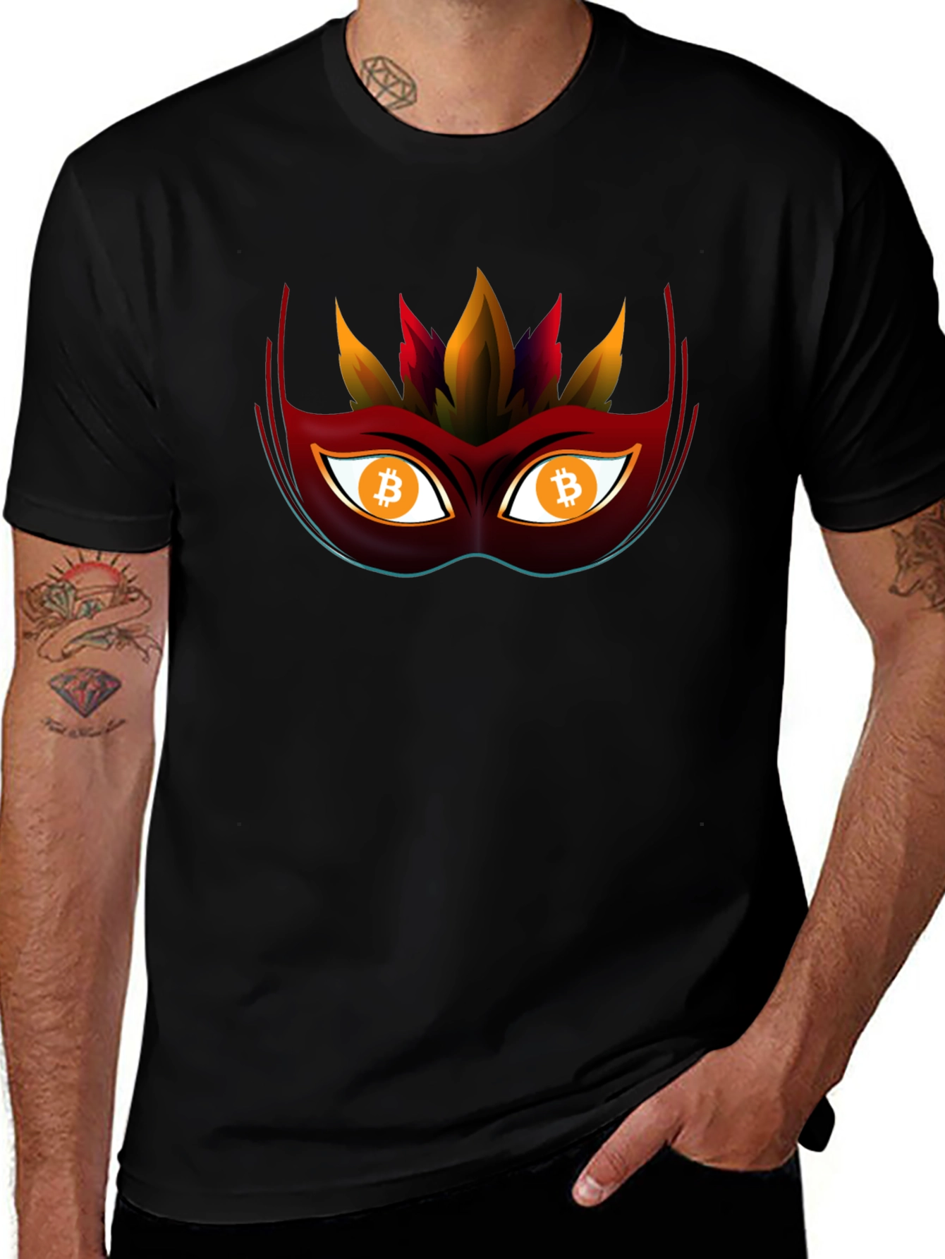 Bitcoin Mask Tee - Crypto Style Statement