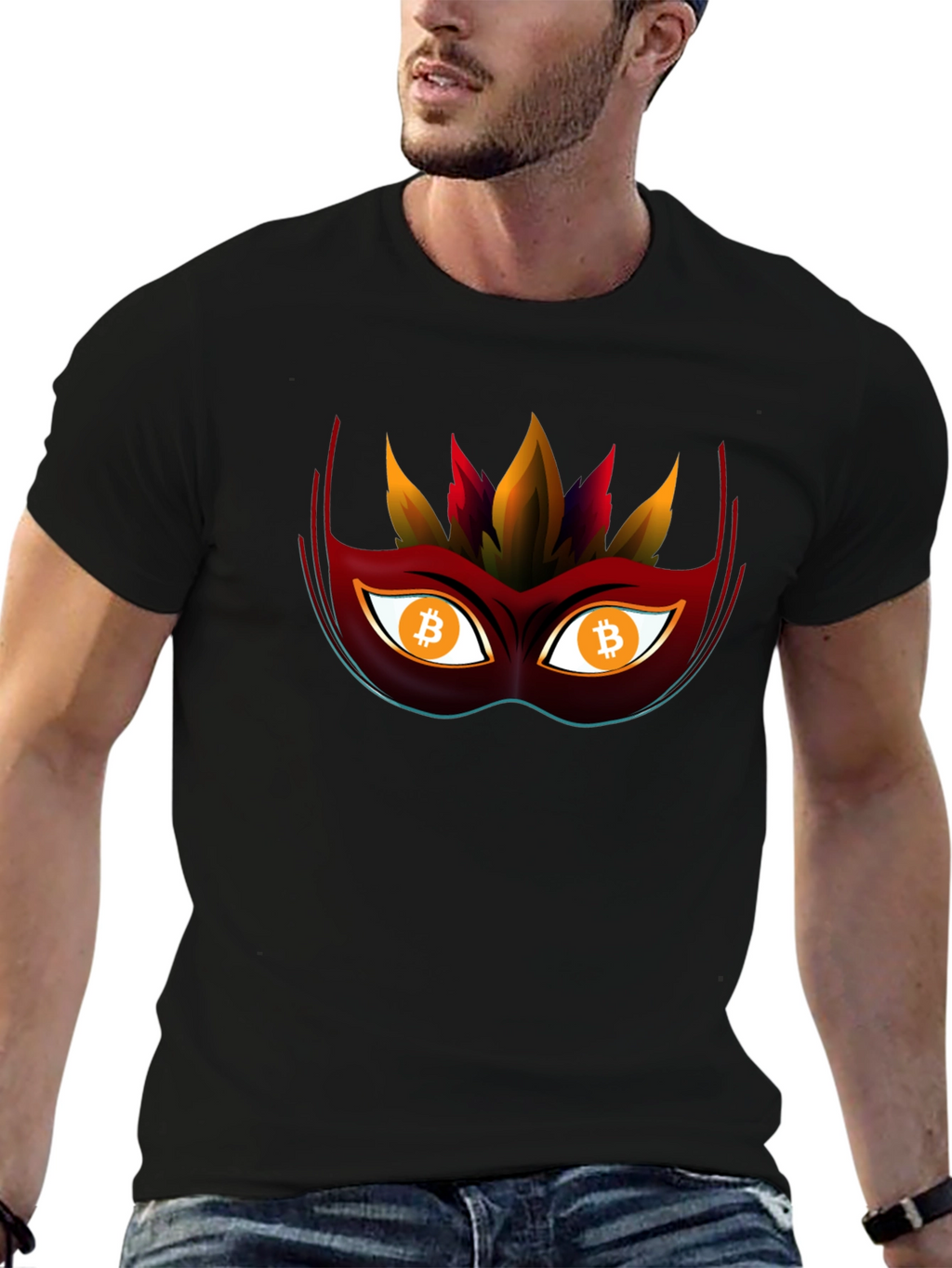 Bitcoin Mask Tee - Crypto Style Statement