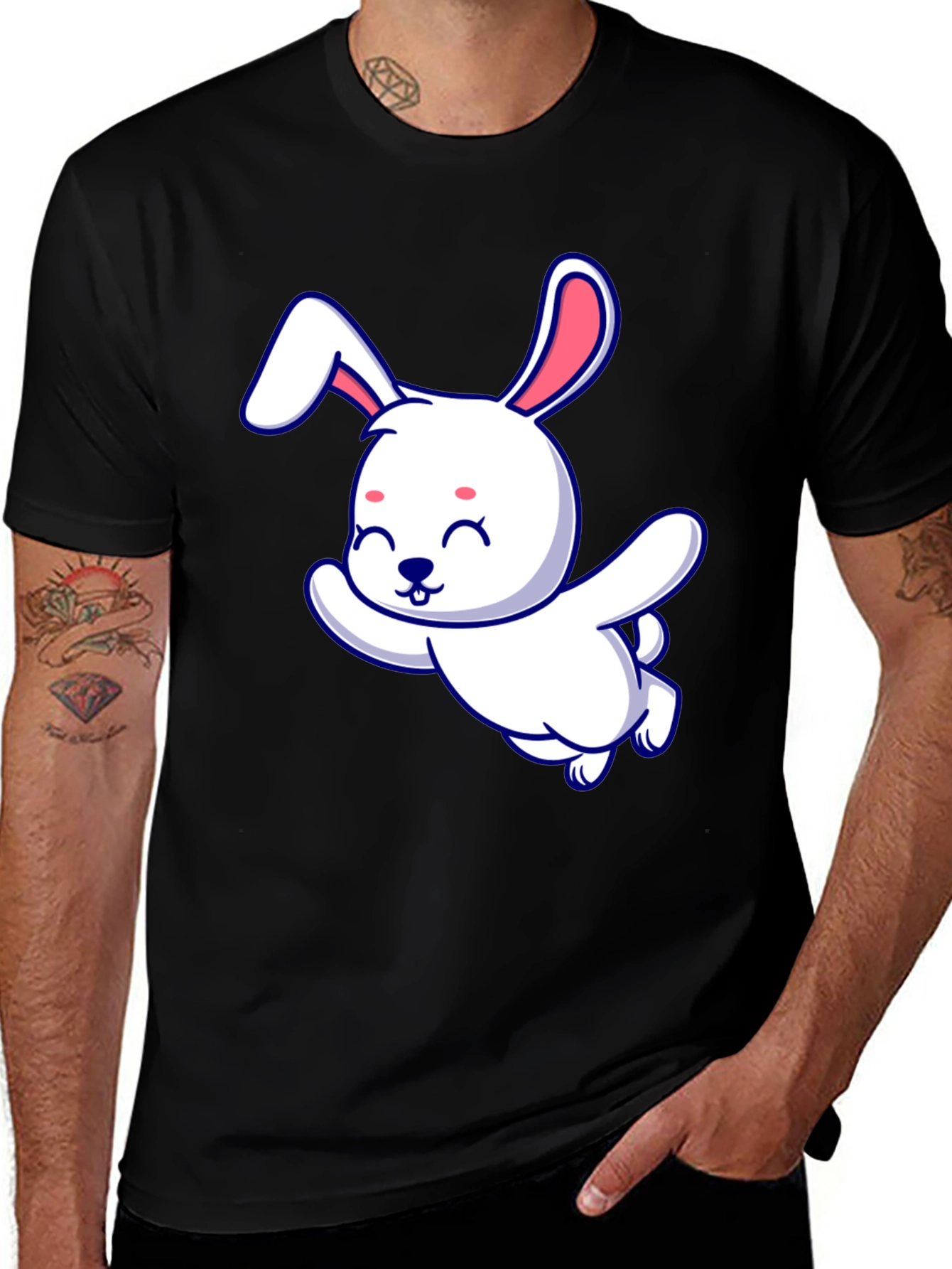 Cute Bunny Graphic Tee - Soft Cotton Blend