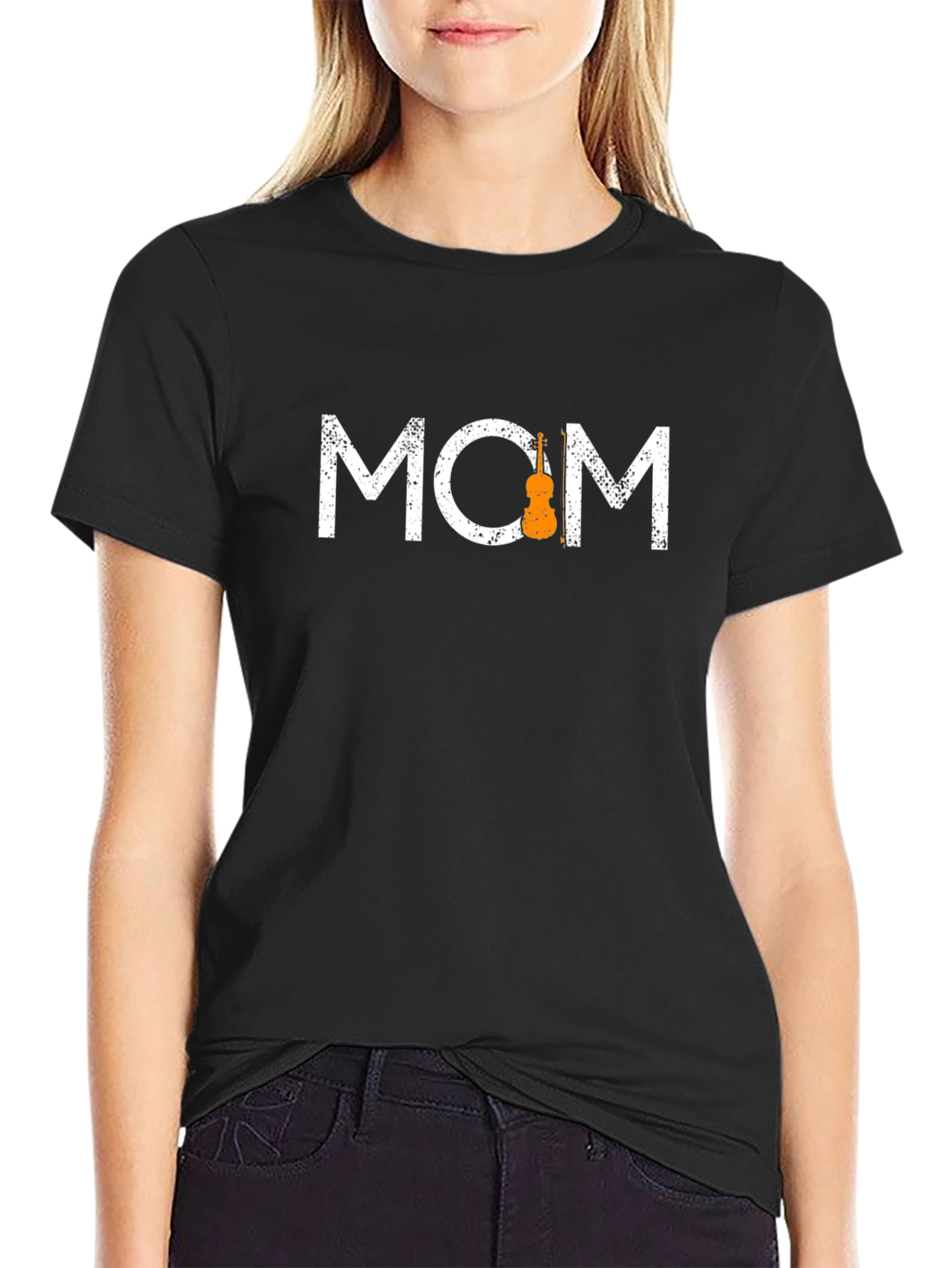 Mom Violin Graphic T-Shirt
