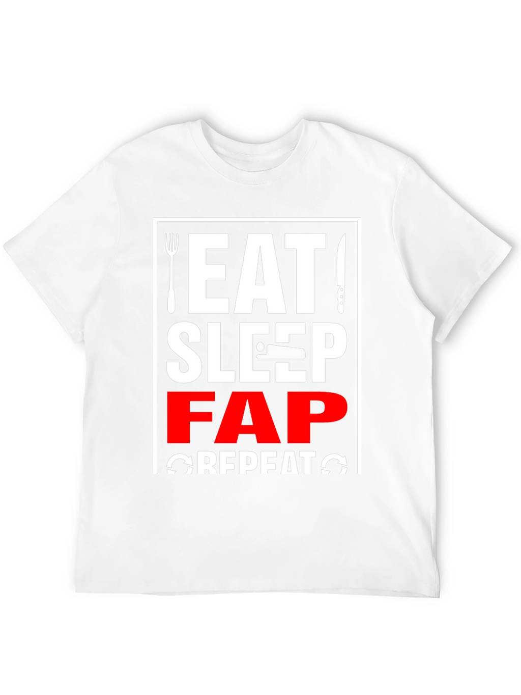 Eat Sleep Fap Repeat Graphic Tee - Black
