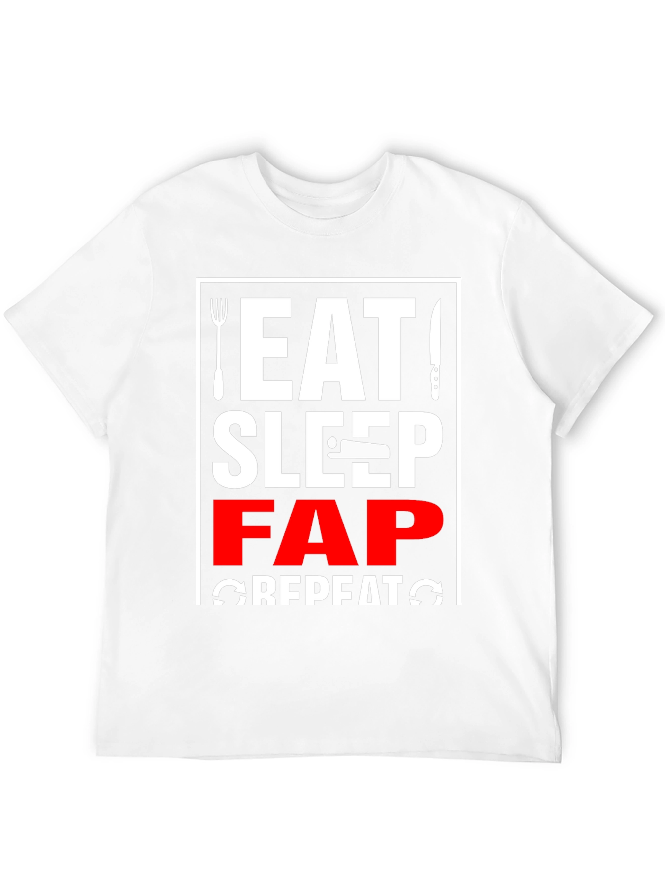 Eat Sleep Fap Repeat Graphic Tee - Black