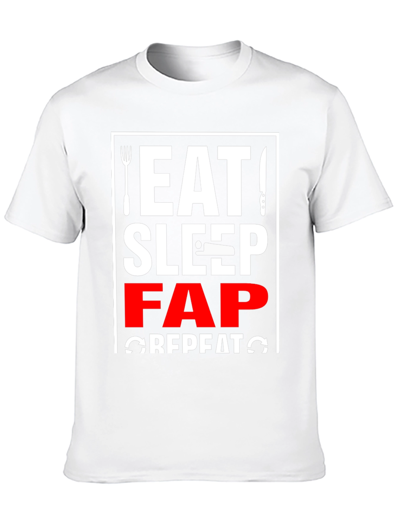 Eat Sleep Fap Repeat Graphic Tee - Black