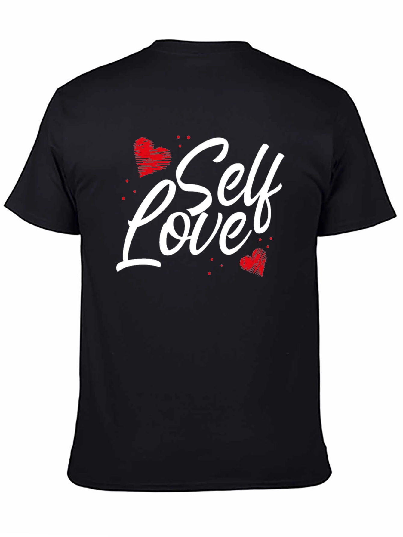 Self Love Heart Graphic Black T-Shirt