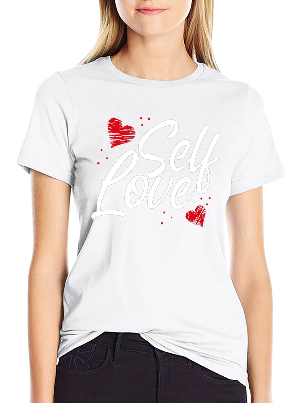 Self Love Heart Graphic Black T-Shirt