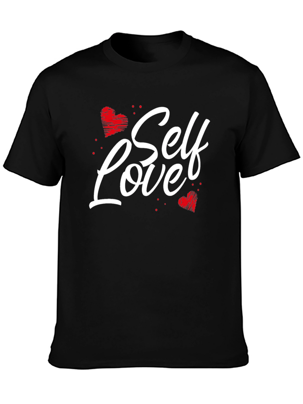 Self Love Heart Graphic Black T-Shirt