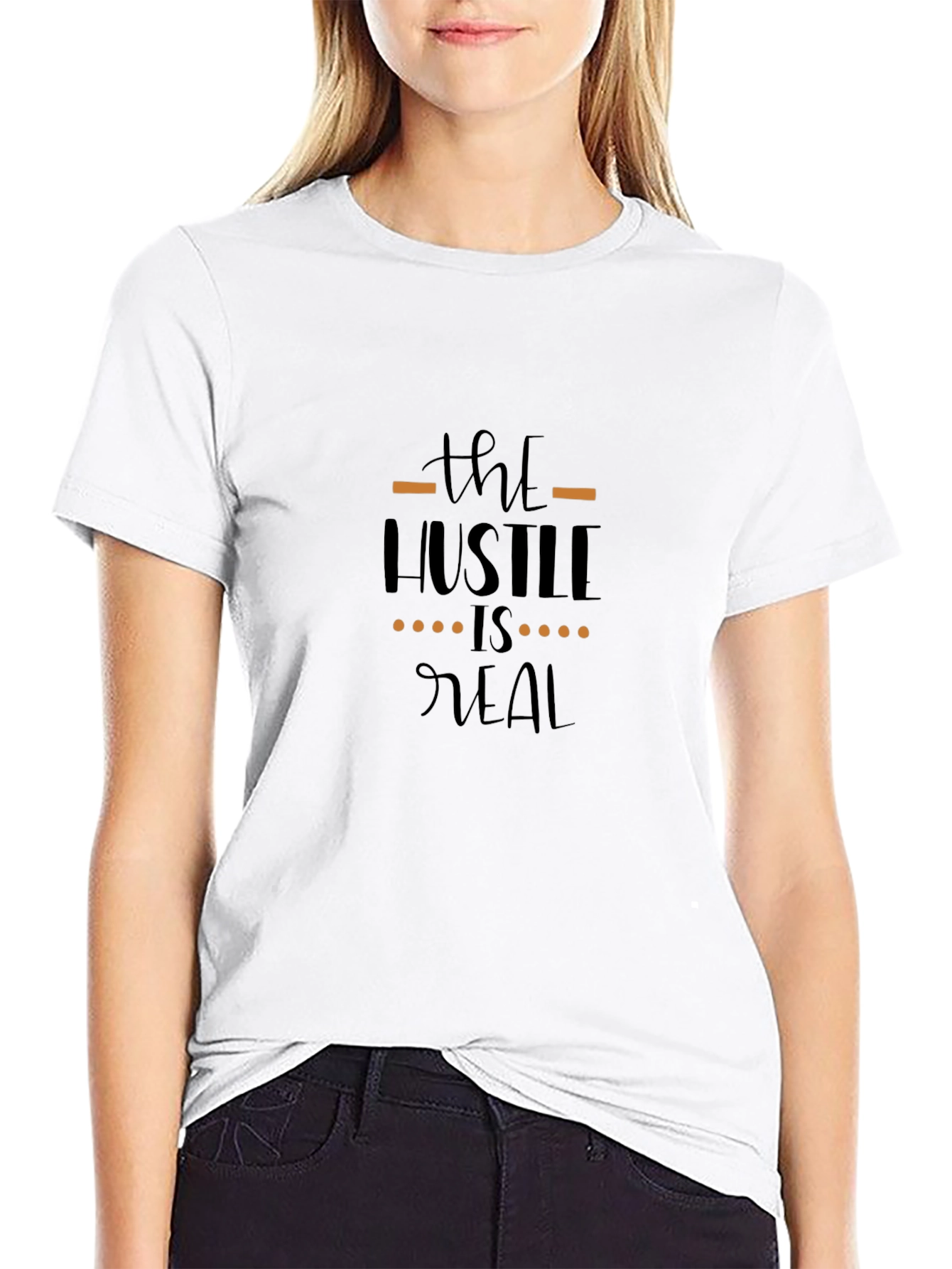The Hustle is Real Graphic Black T-Shirt