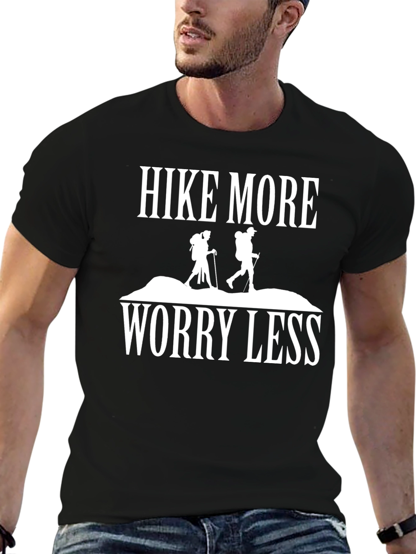 Hike More Worry Less Graphic Tee - Outdoor Adventure T-Shirt