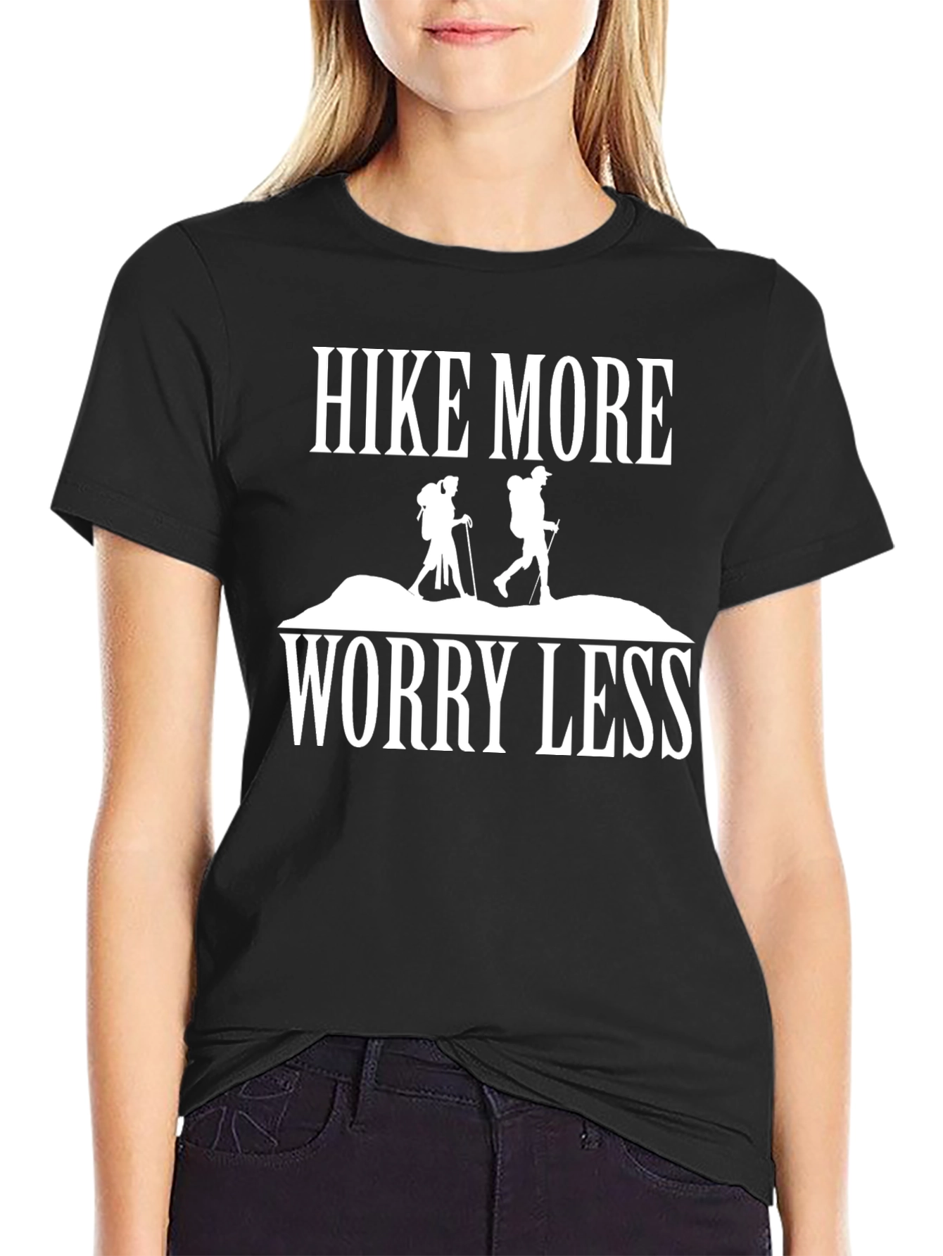 Hike More Worry Less Graphic Tee - Outdoor Adventure T-Shirt