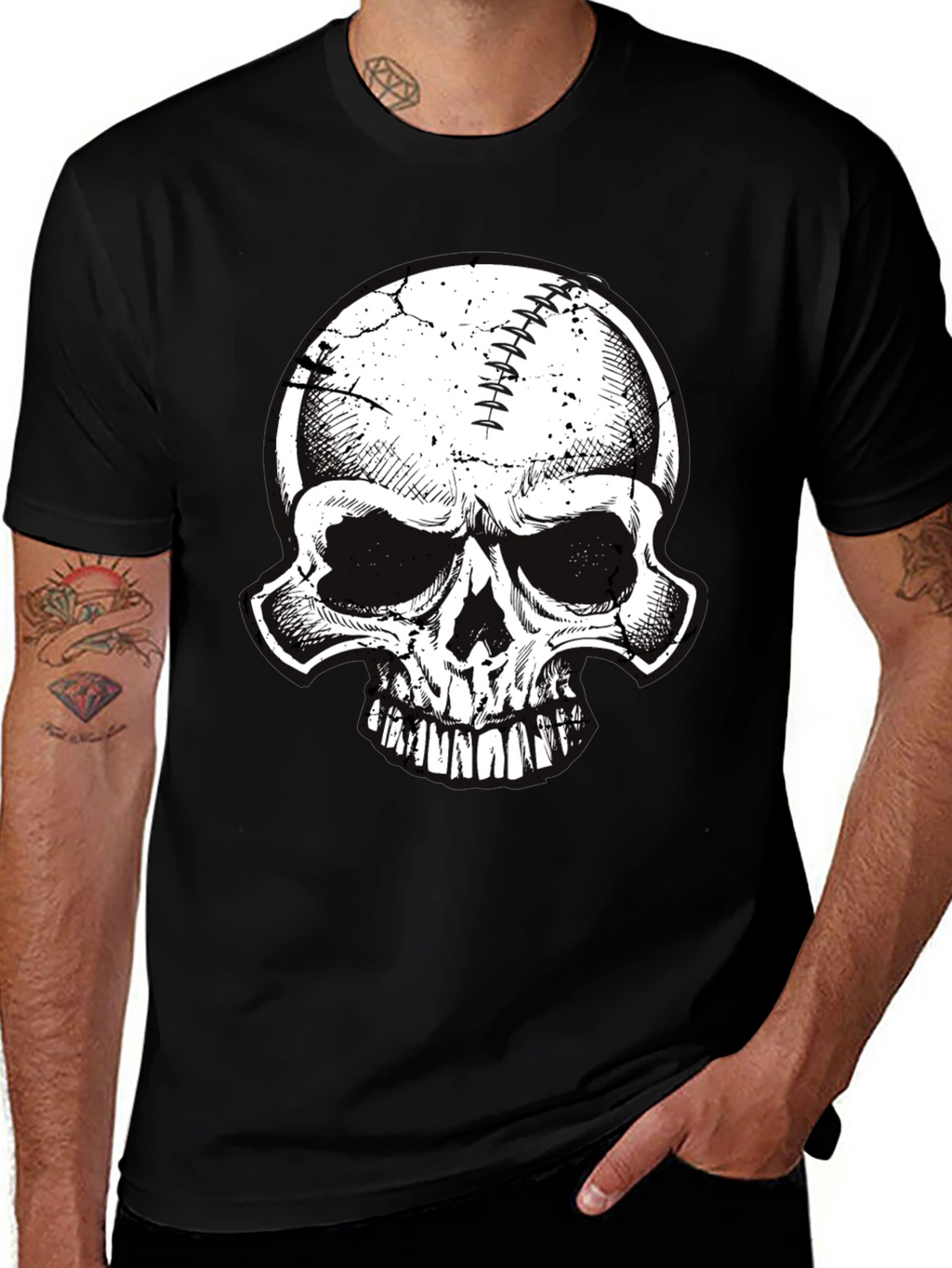 Skull Baseball Graphic Tee