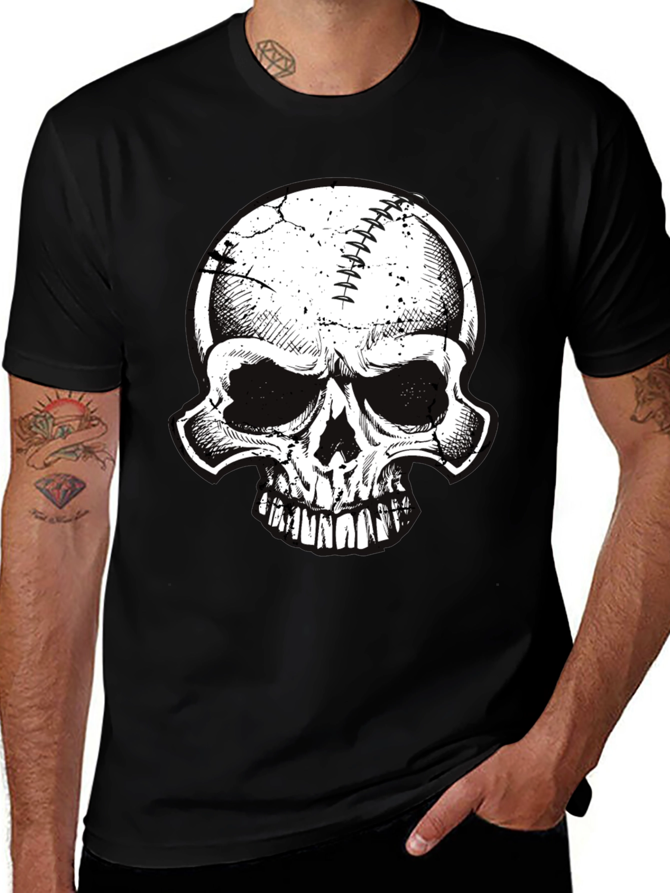 Skull Baseball Graphic Tee