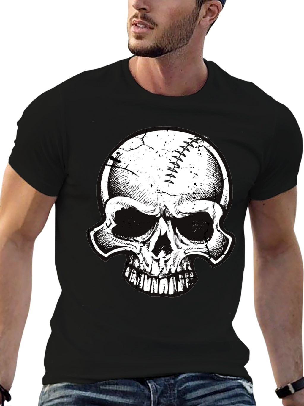 Skull Baseball Graphic Tee