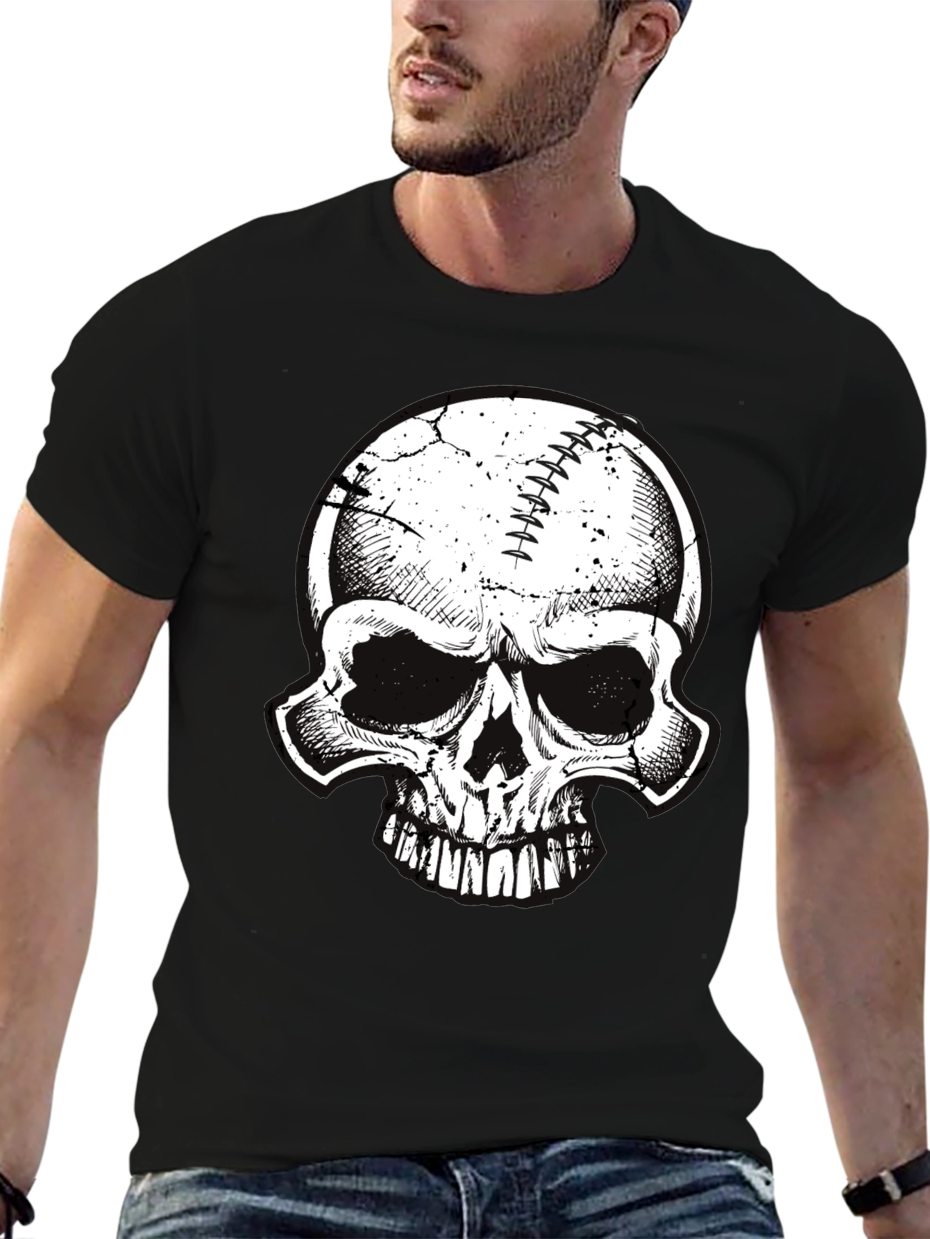 Skull Baseball Graphic Tee