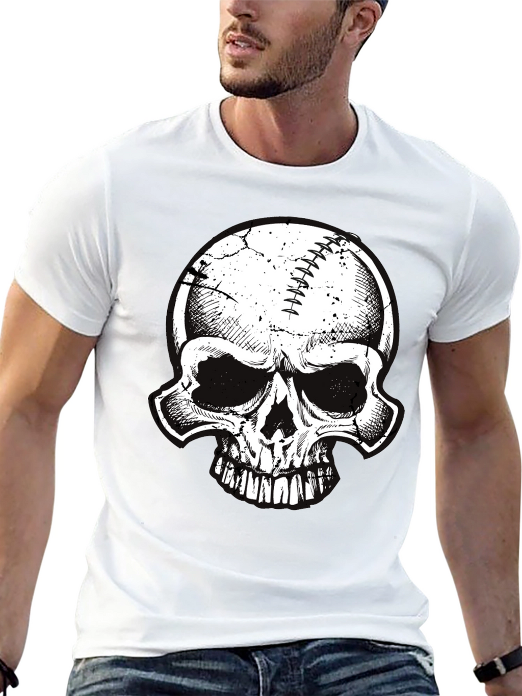 Skull Baseball Graphic Tee