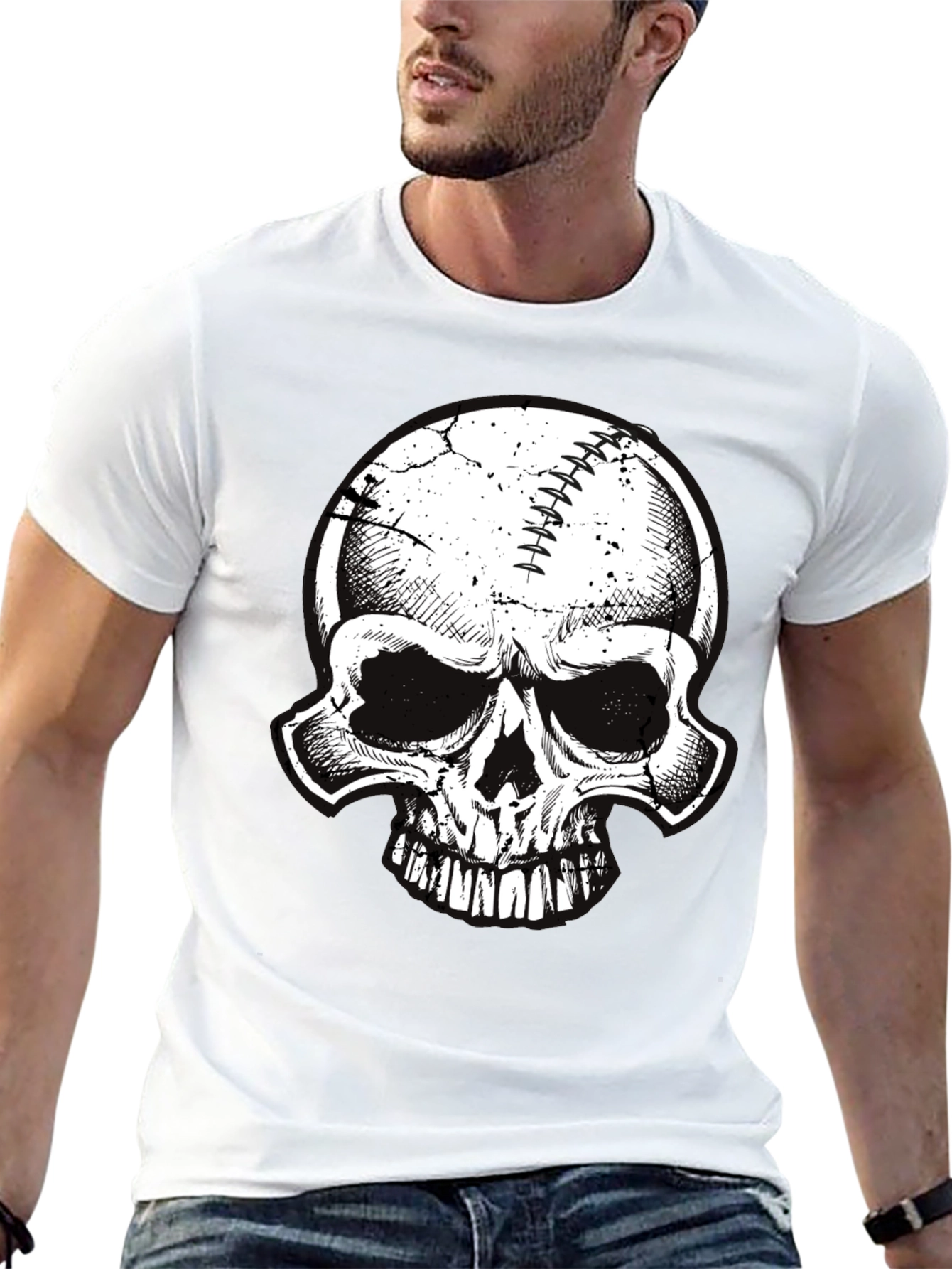 Skull Baseball Graphic Tee