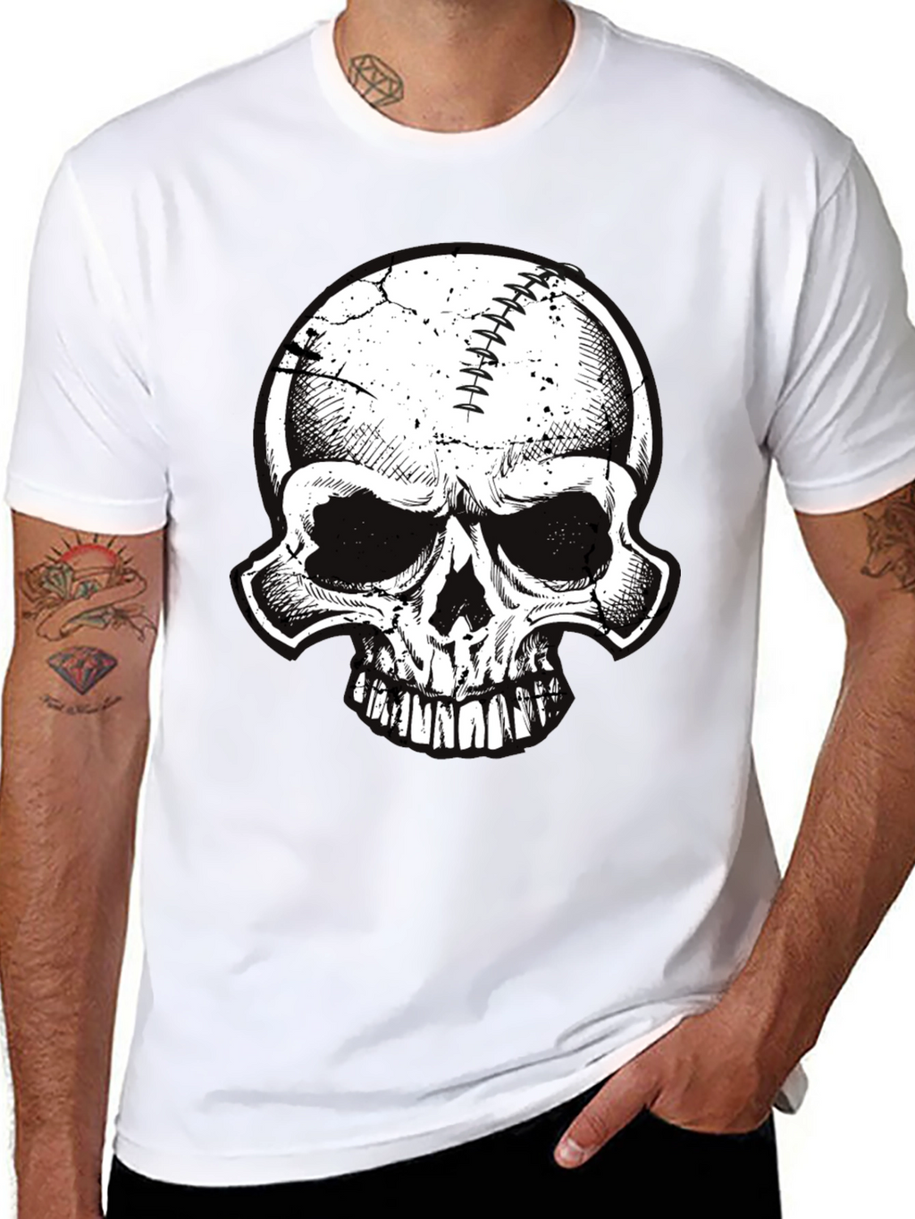 Skull Baseball Graphic Tee