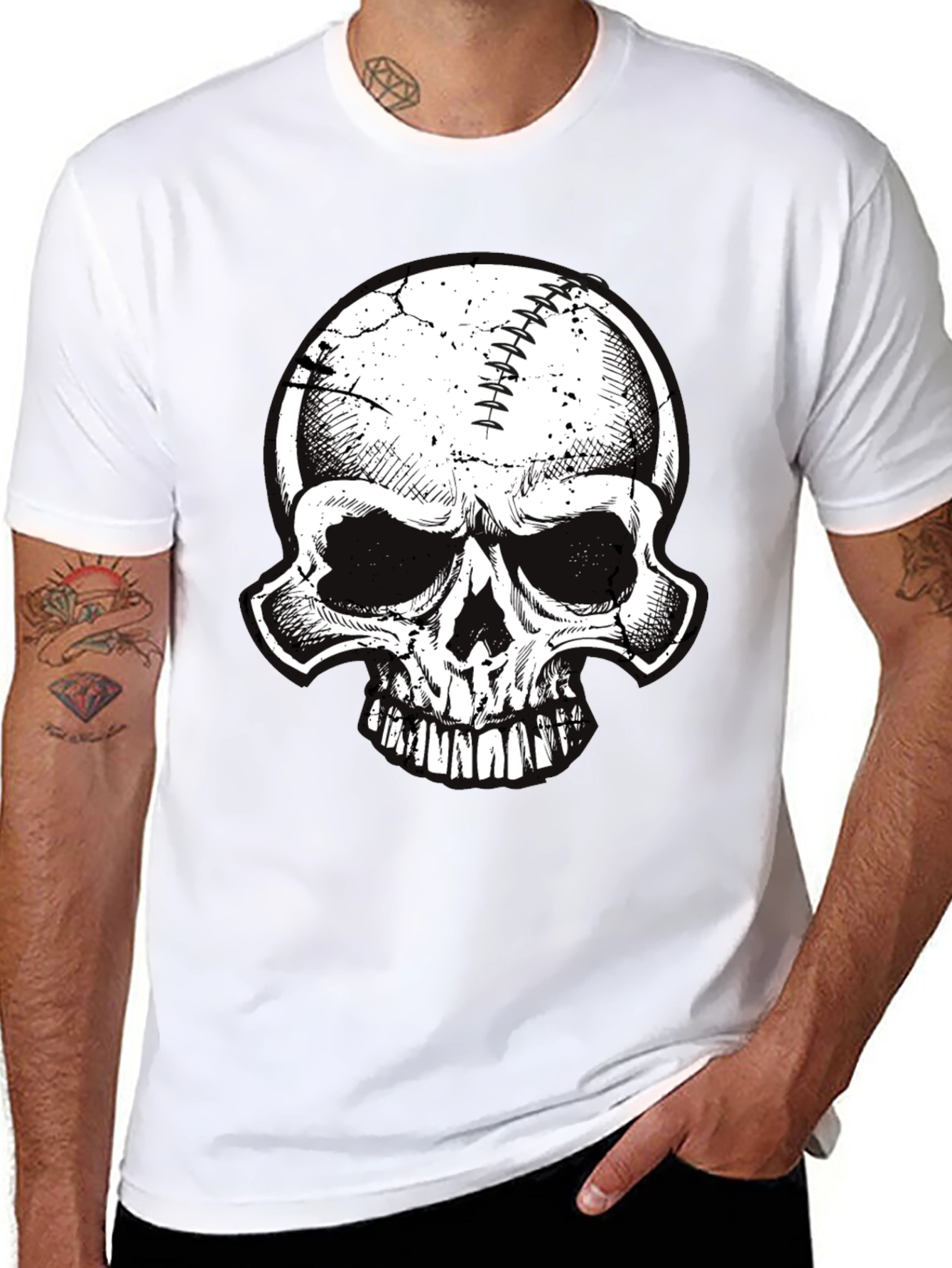 Skull Baseball Graphic Tee