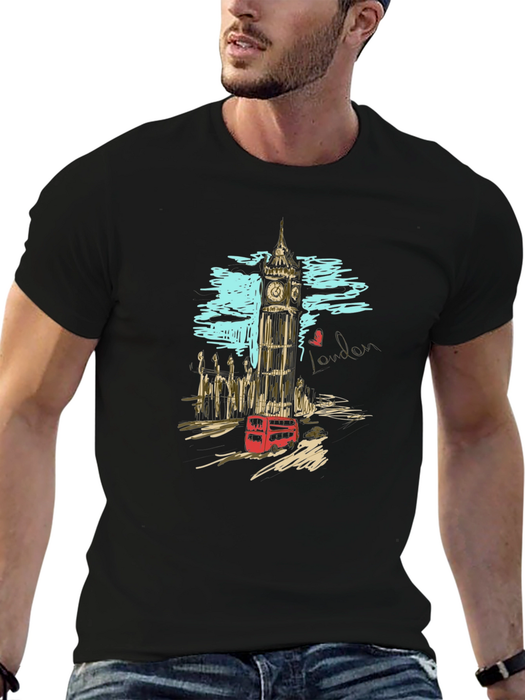 London Scene Graphic Print T-Shirt
