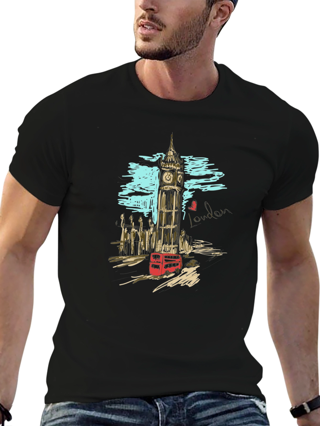 London Scene Graphic Print T-Shirt