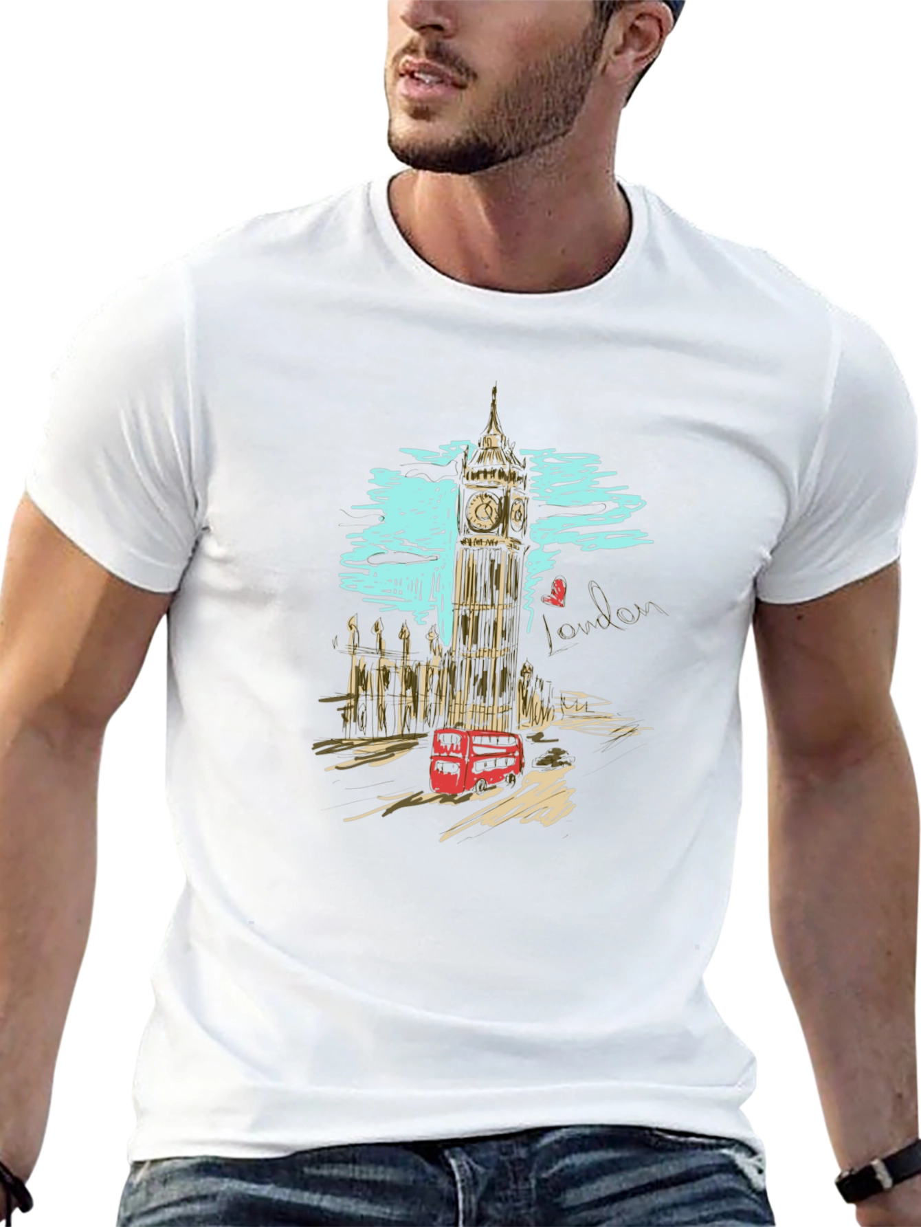 London Scene Graphic Print T-Shirt