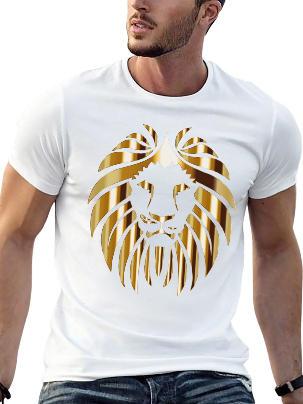 Golden Lion Graphic Black T-Shirt